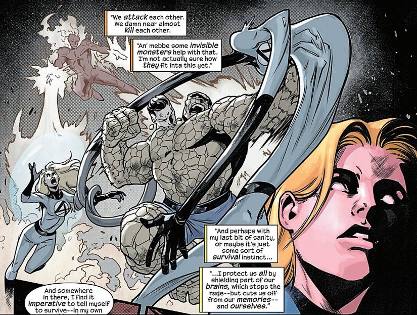 Fantastic Four #17, Invisible Woman theorizes about how she used her powers to cause temporary amnesia