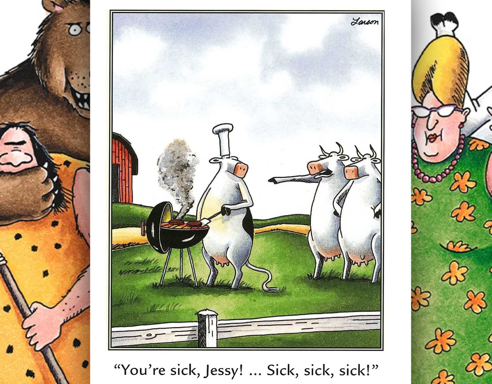 far side cow barbecue comic