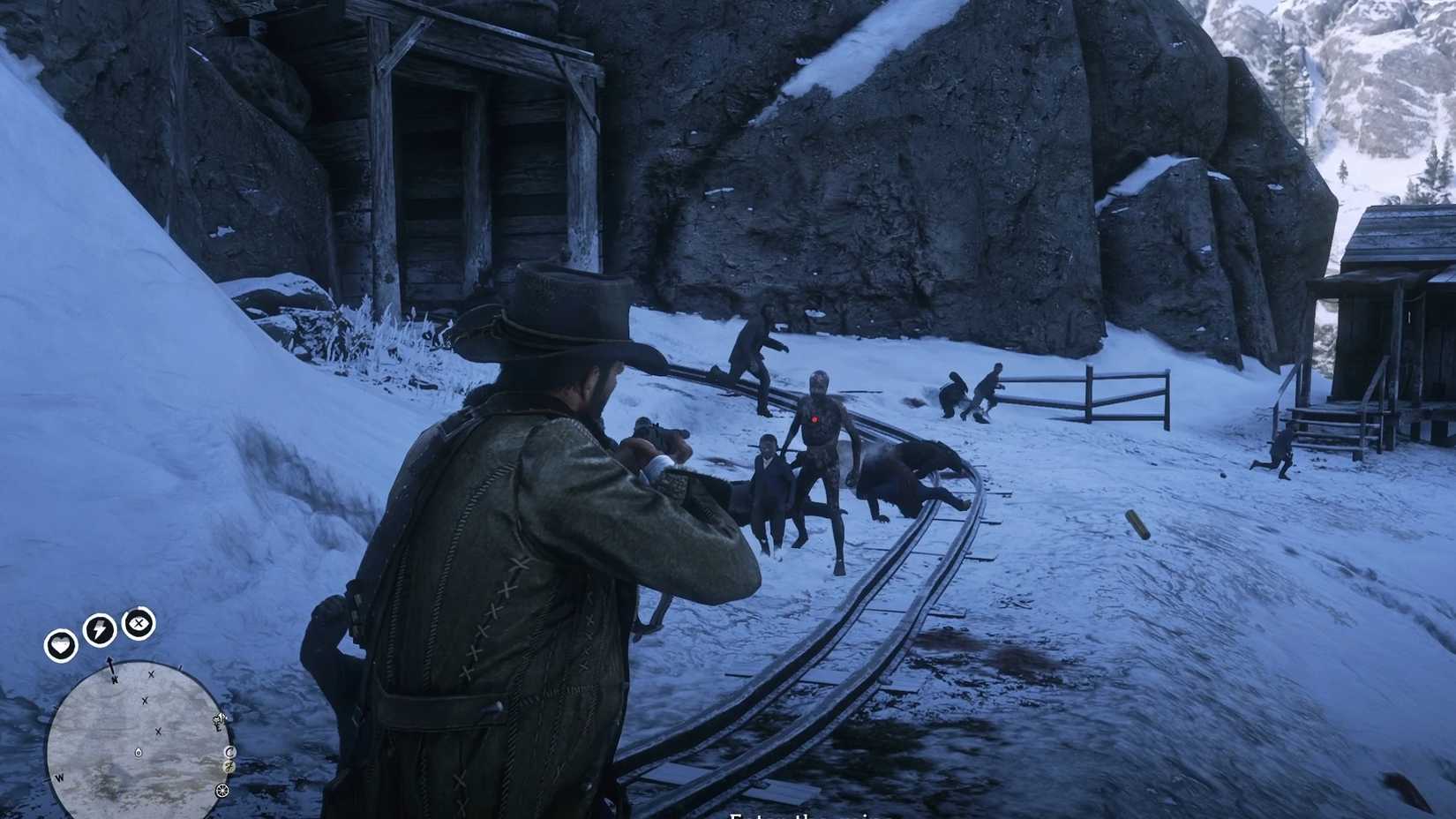 Fighting zombies in the RDR2 mod Undead Nightmare 2.