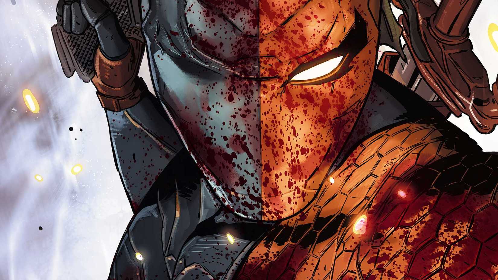 Deathstroke with blood on his mask