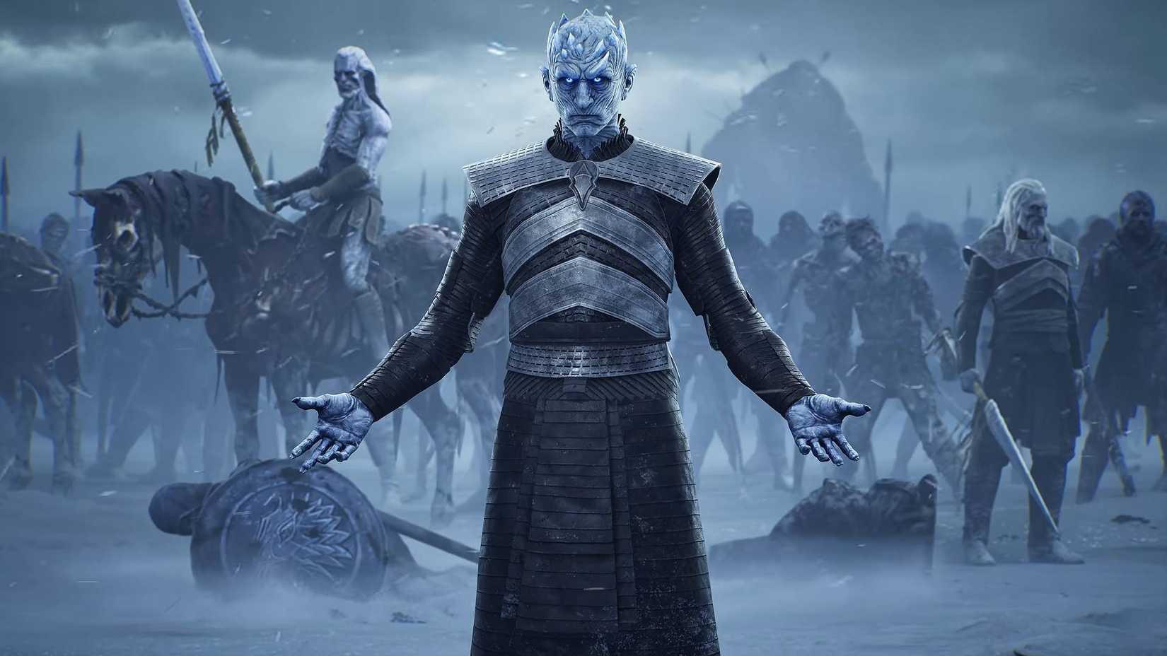 The Night King with his army in Game of Thrones War for Westeros. 