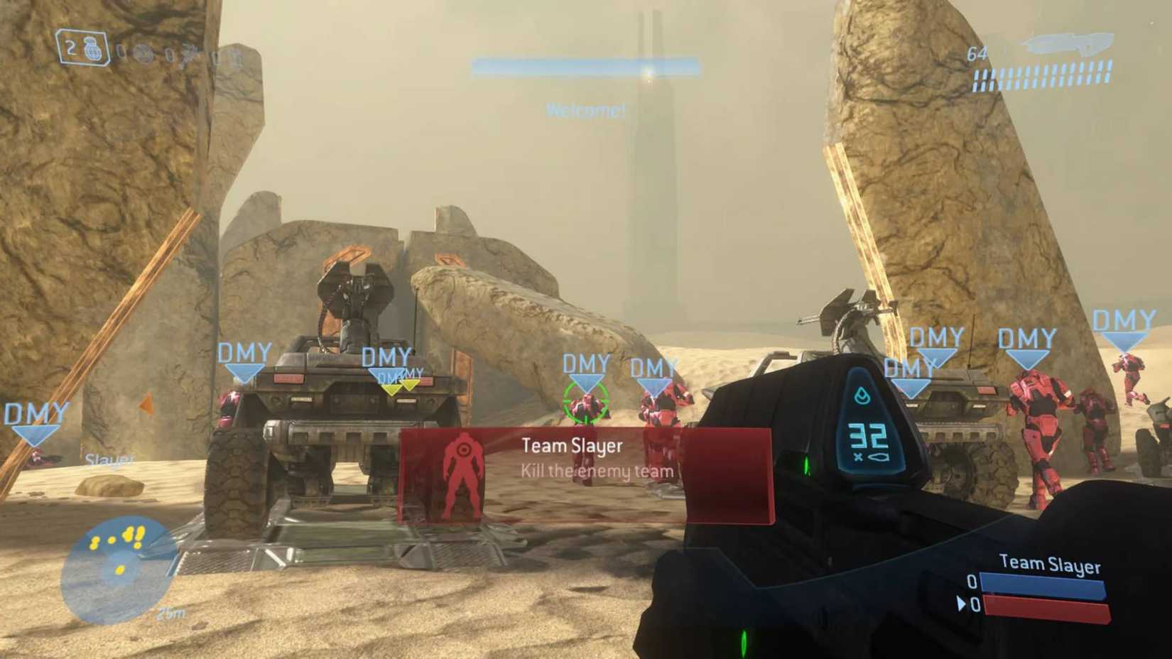 A group of players in a Halo 3 lobby using the Project Reclaimer mod.