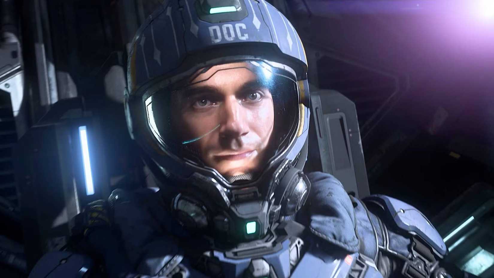 Henry Cavill's character from Squadron 42 in the cockpit of a ship.