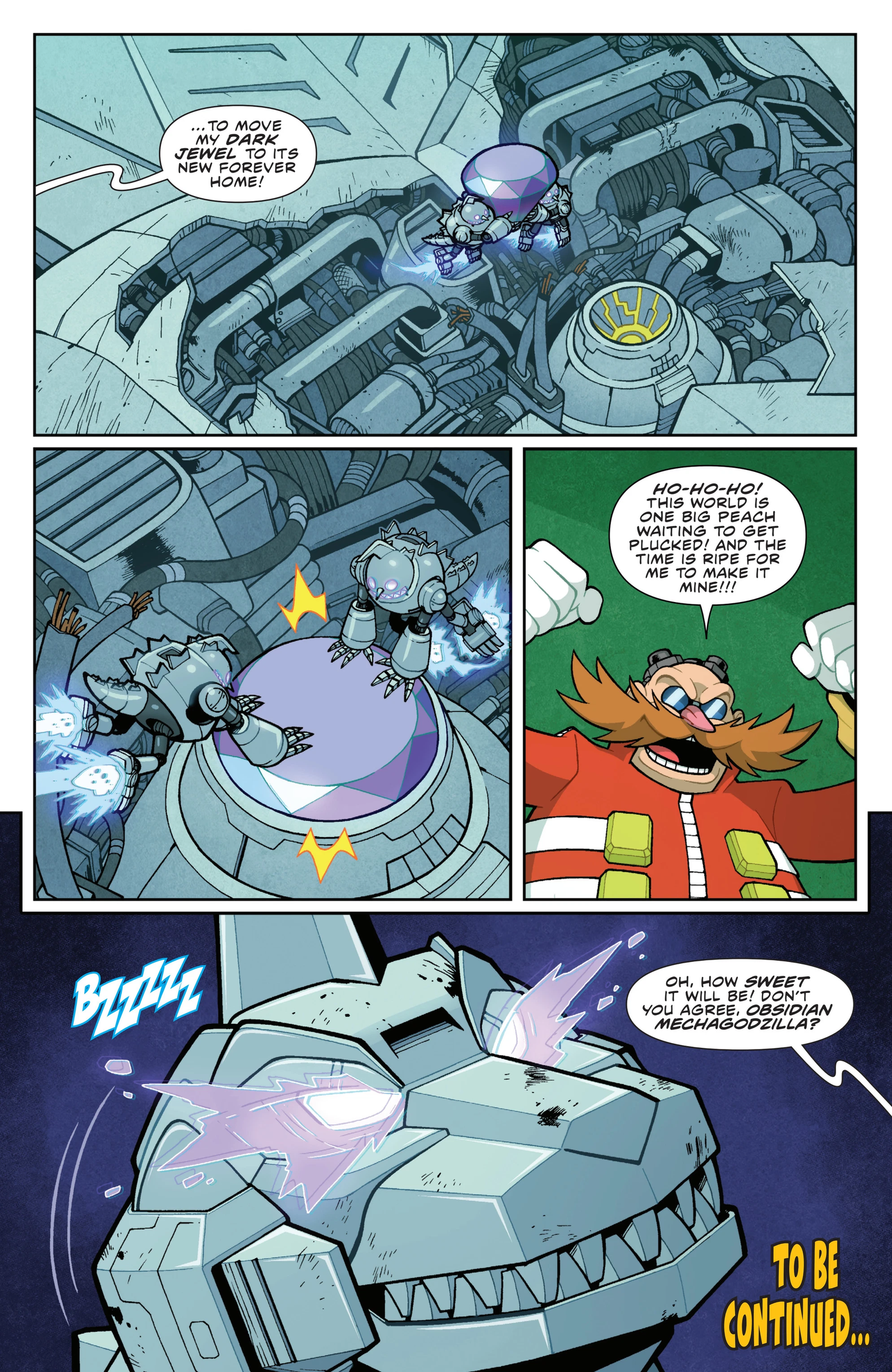 Sonic the Hedgehog x Godzilla #3 A Mechagodzilla powered by a Chaos Emerald Obsidian Mechagodzilla