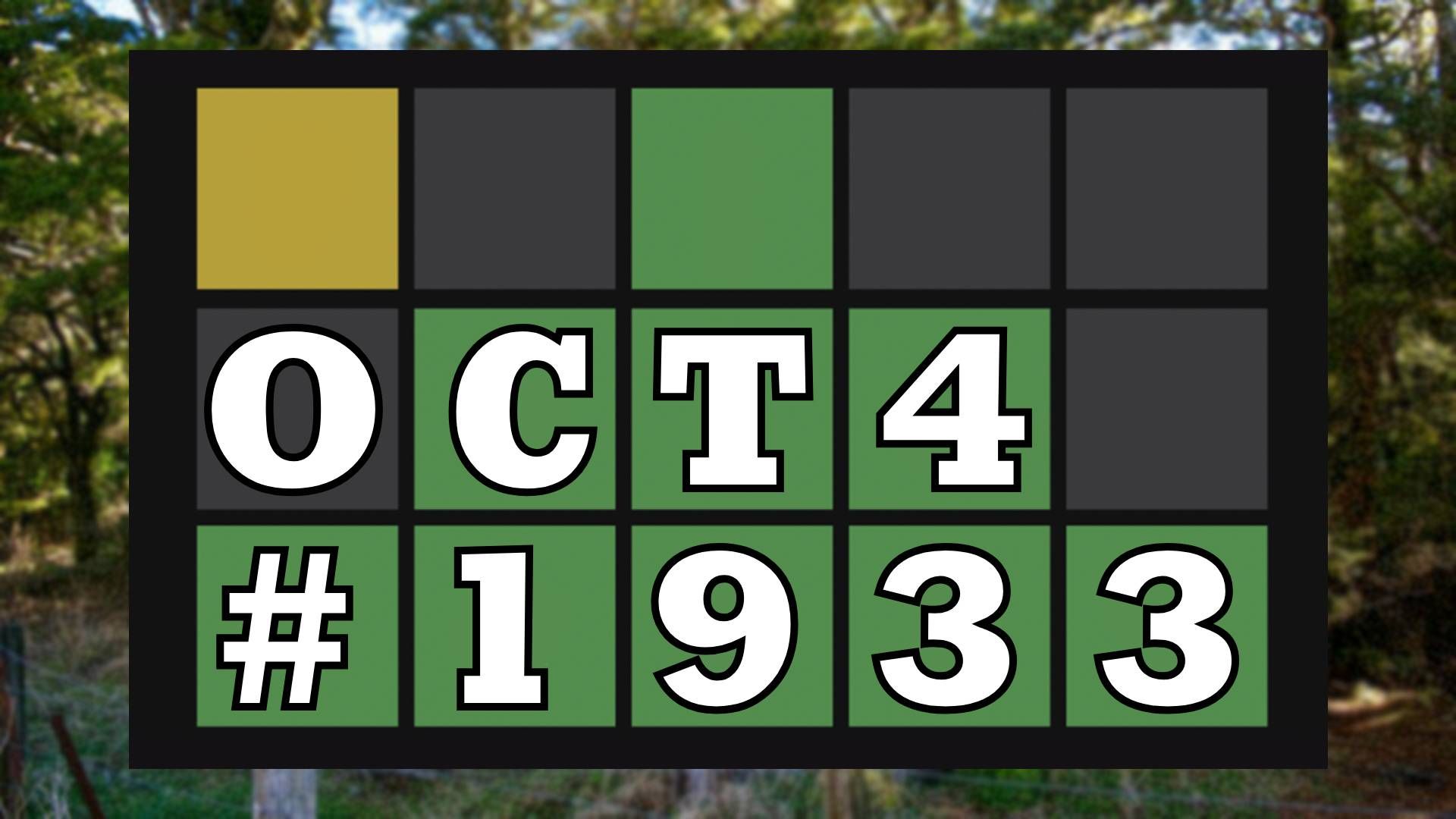 Today's Wordle Hints & Answer - October 4, 2026 (Puzzle #1933)