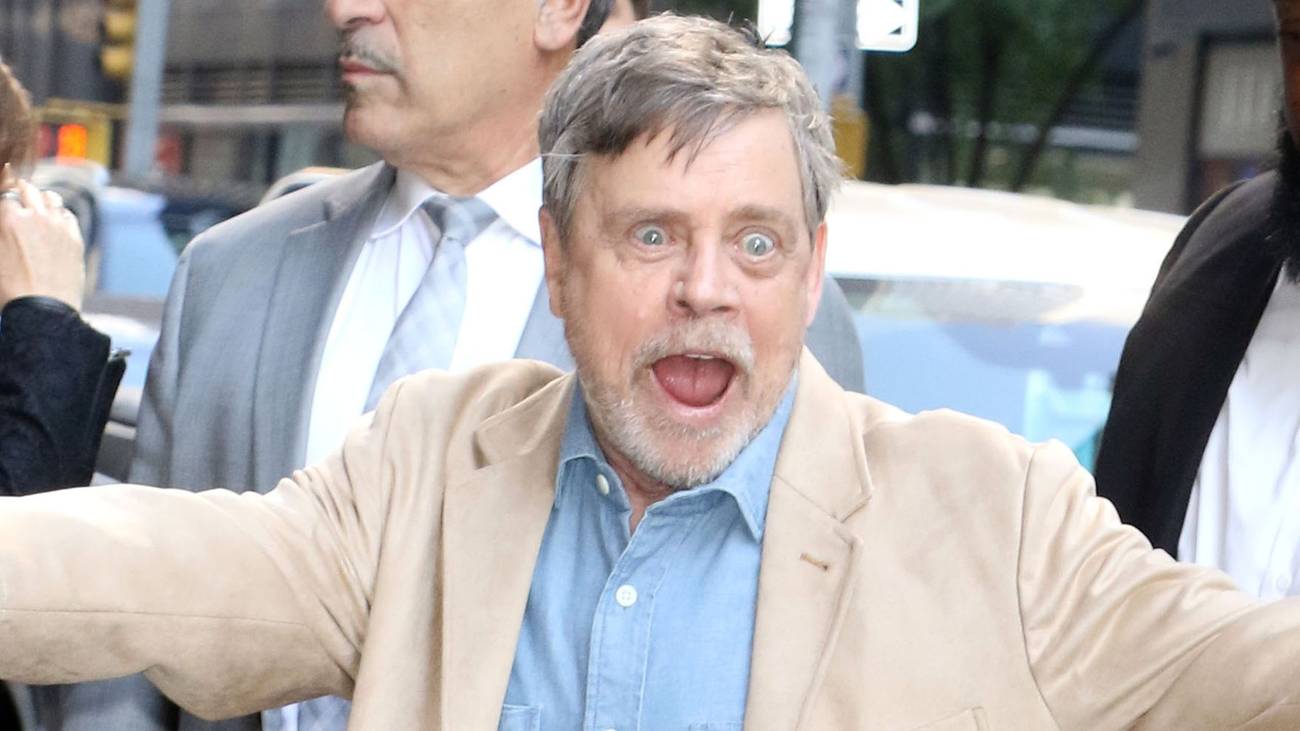 Mark Hamill smiling happily on 'The Late Show with Stephen Colbert'