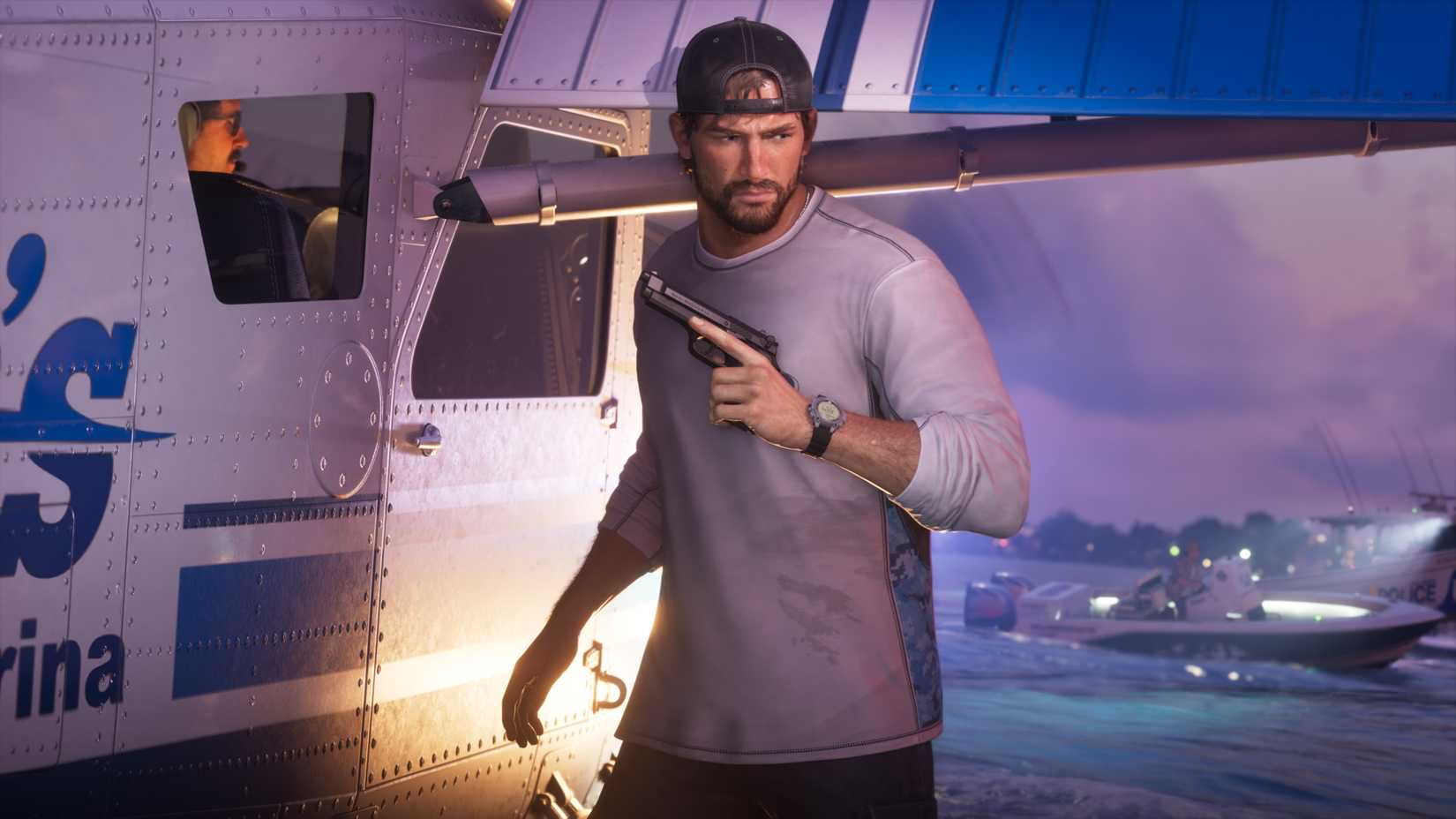 Jason with a pistol in Grand Theft Auto 6