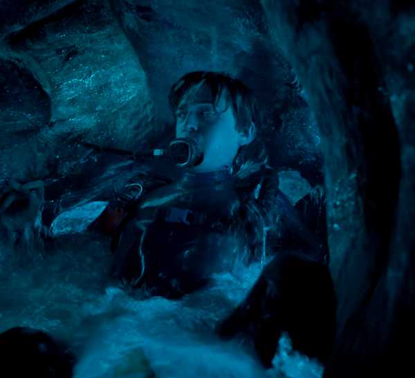 Jay looking scared inside a whale in Whalefall