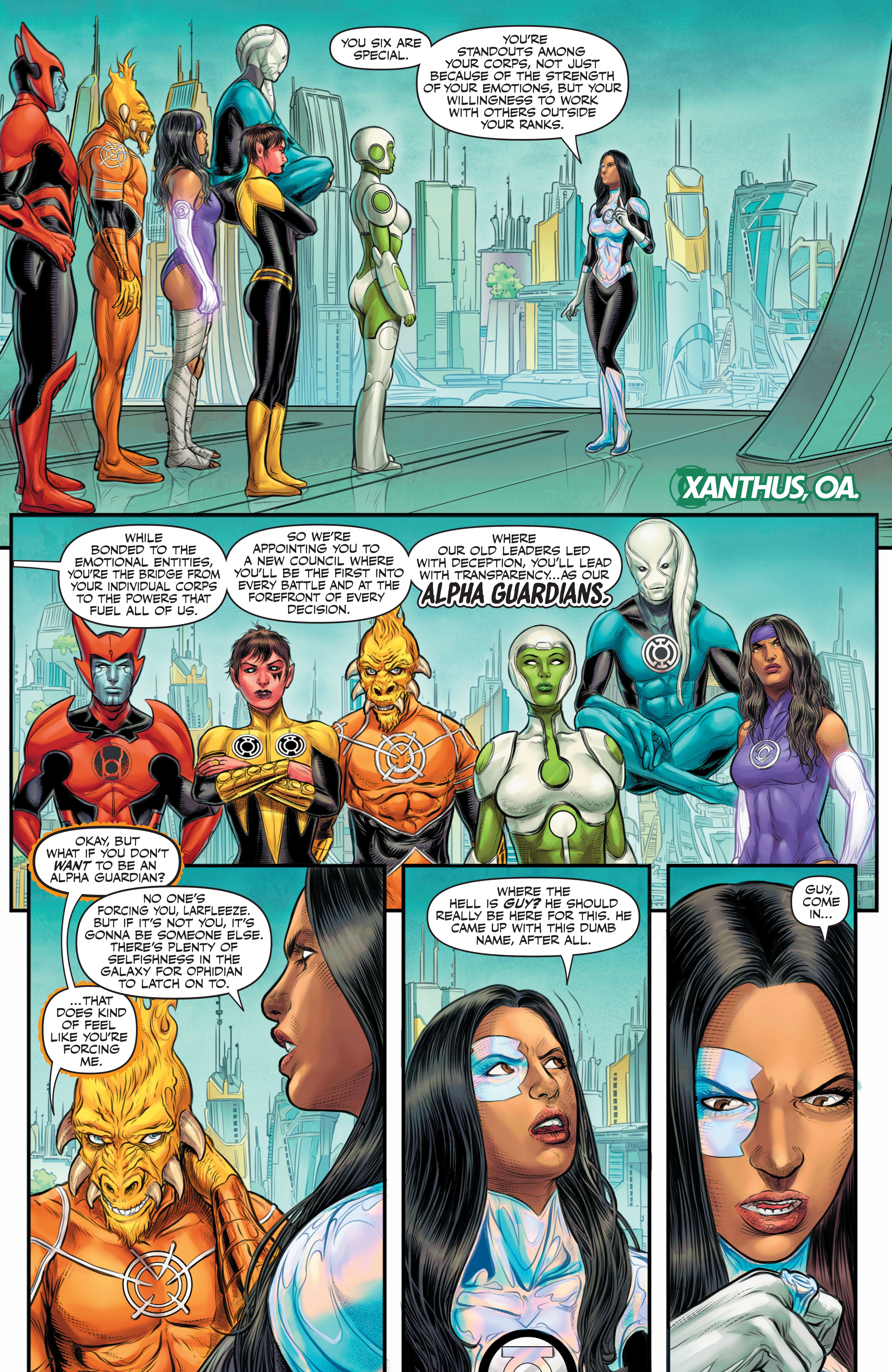 Jessica Cruz assembles the Alpha Guardians in Green Lantern Corps #21