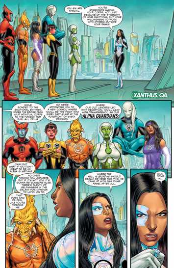 Jessica Cruz assembles the Alpha Guardians in Green Lantern Corps #21