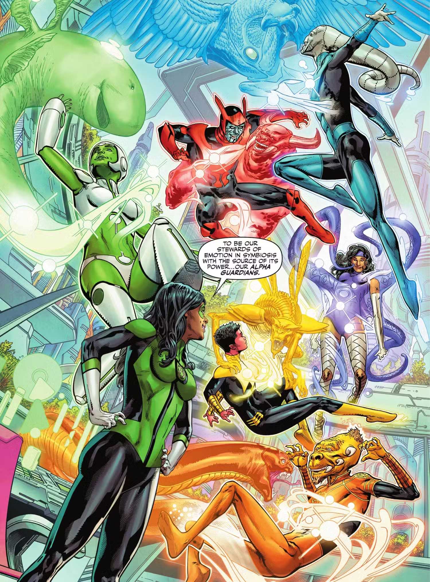 Jessica Cruz oversees the Alpha Guardians in Green Lantern Corps