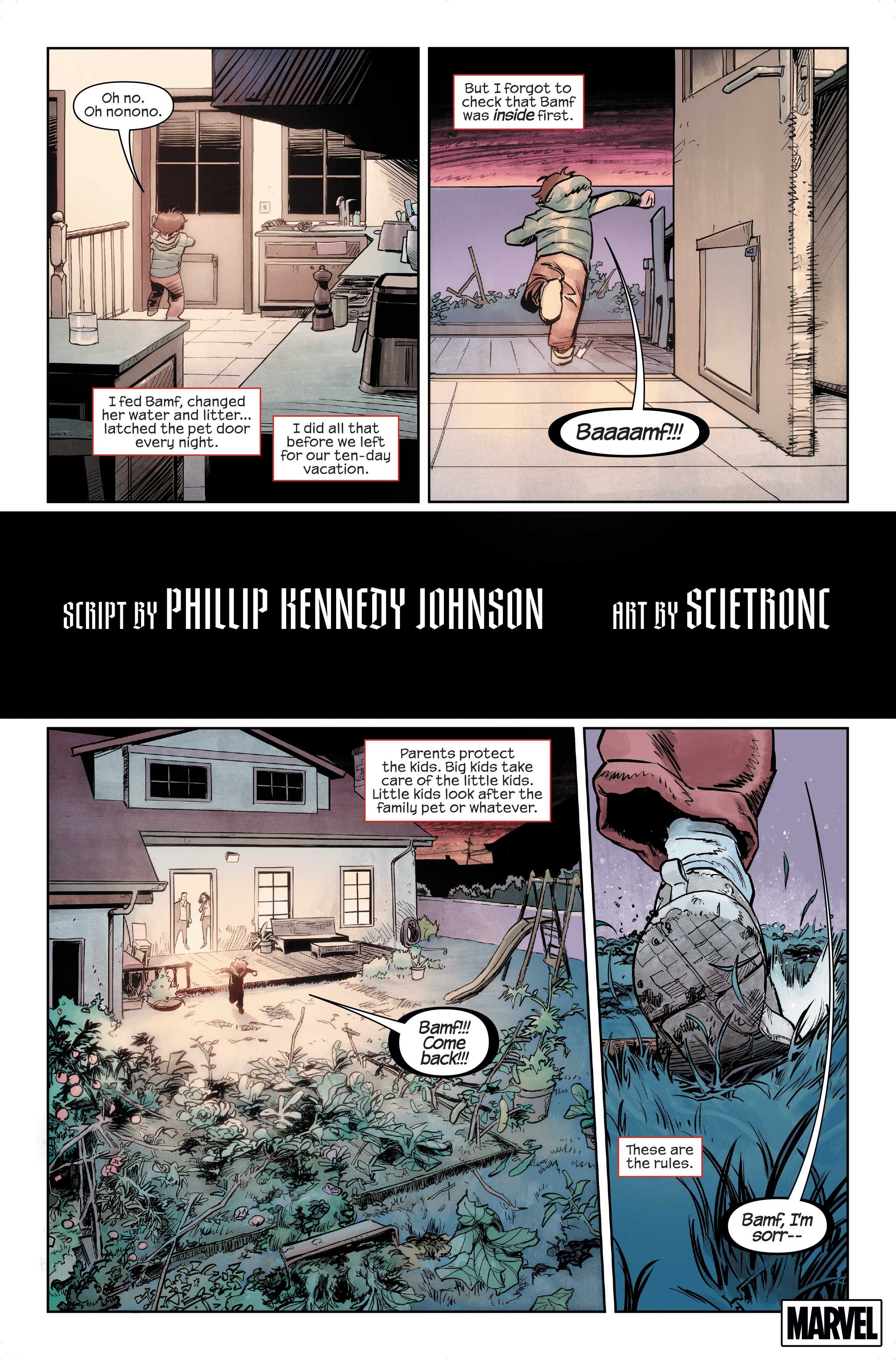 Kid Peter Parker looks for his dog in Midnight Spider-Man #1