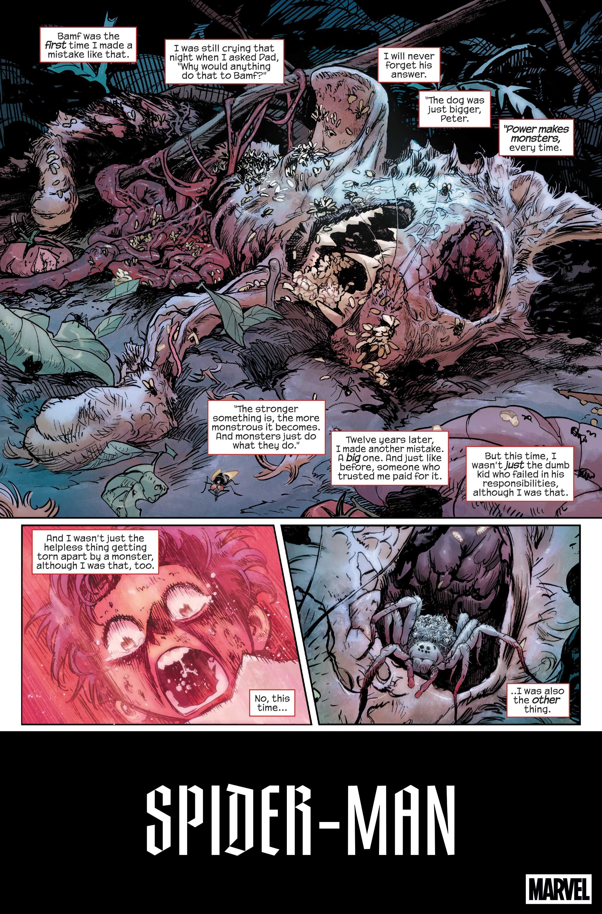 Kid Peter Parker sees a spider in Midnight Spider-Man #1
