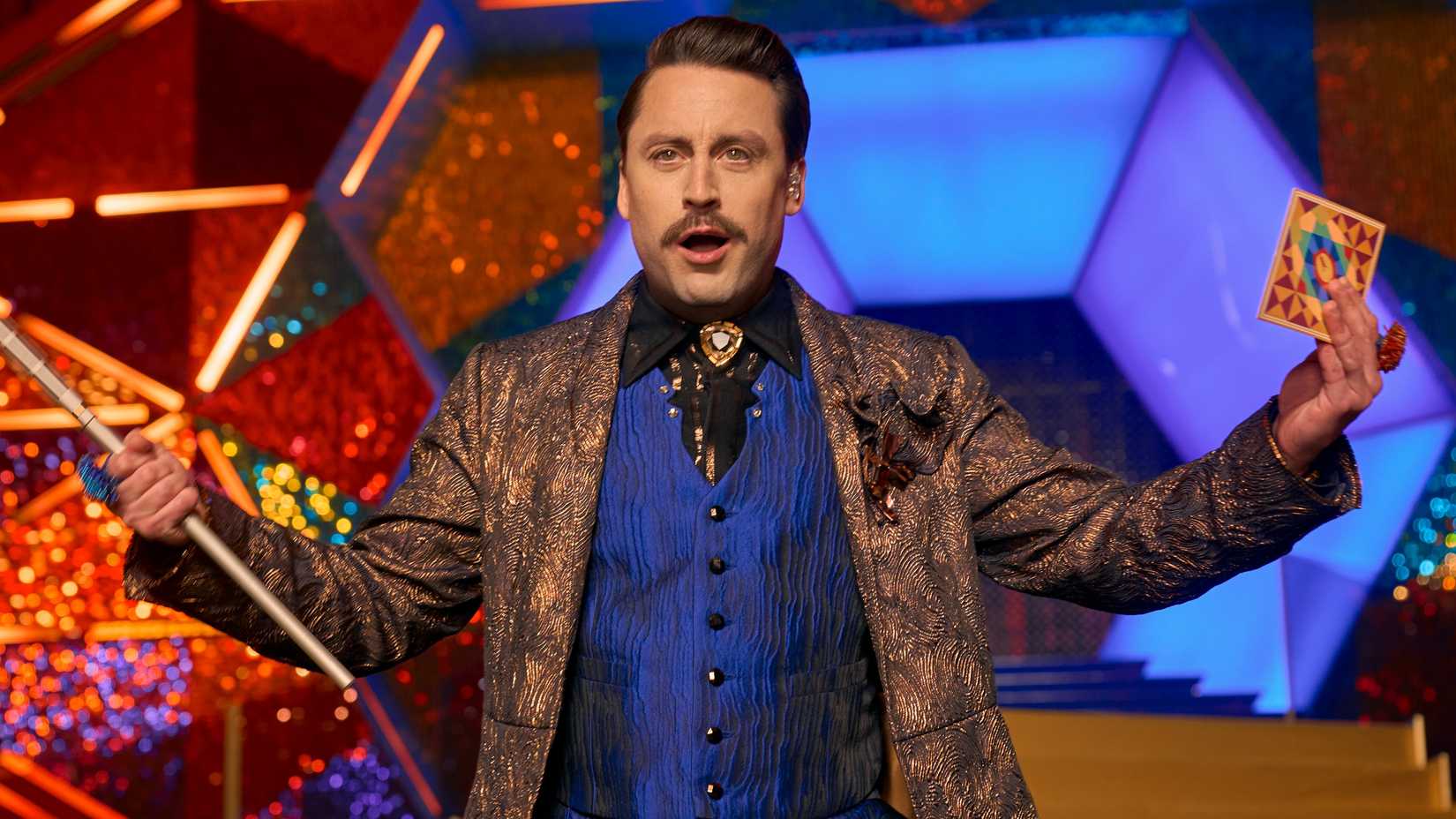 Kieran Culkin as Caesar Flickerman in The Hunger Games: Sunrise on the Reaping