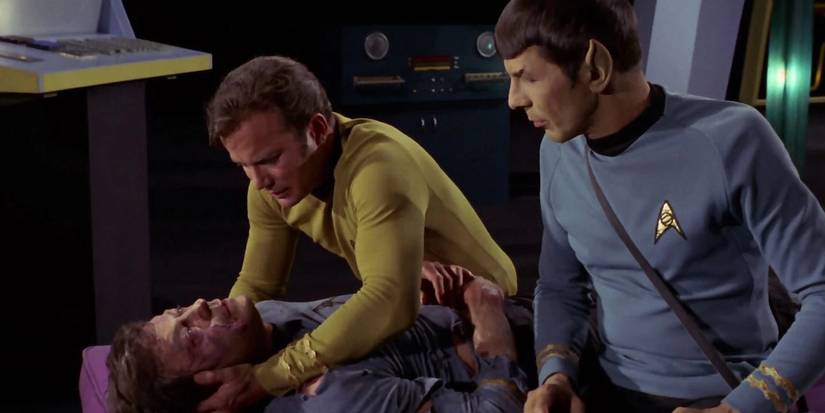 Kirk and Spock comfort Bones in Star Trek The Empath