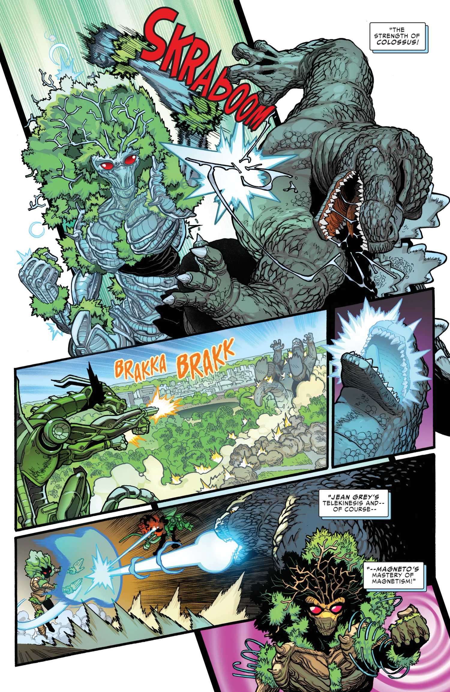 Krakoa M fights Gojira in Marvel's Godzilla Destroys the Multiverse