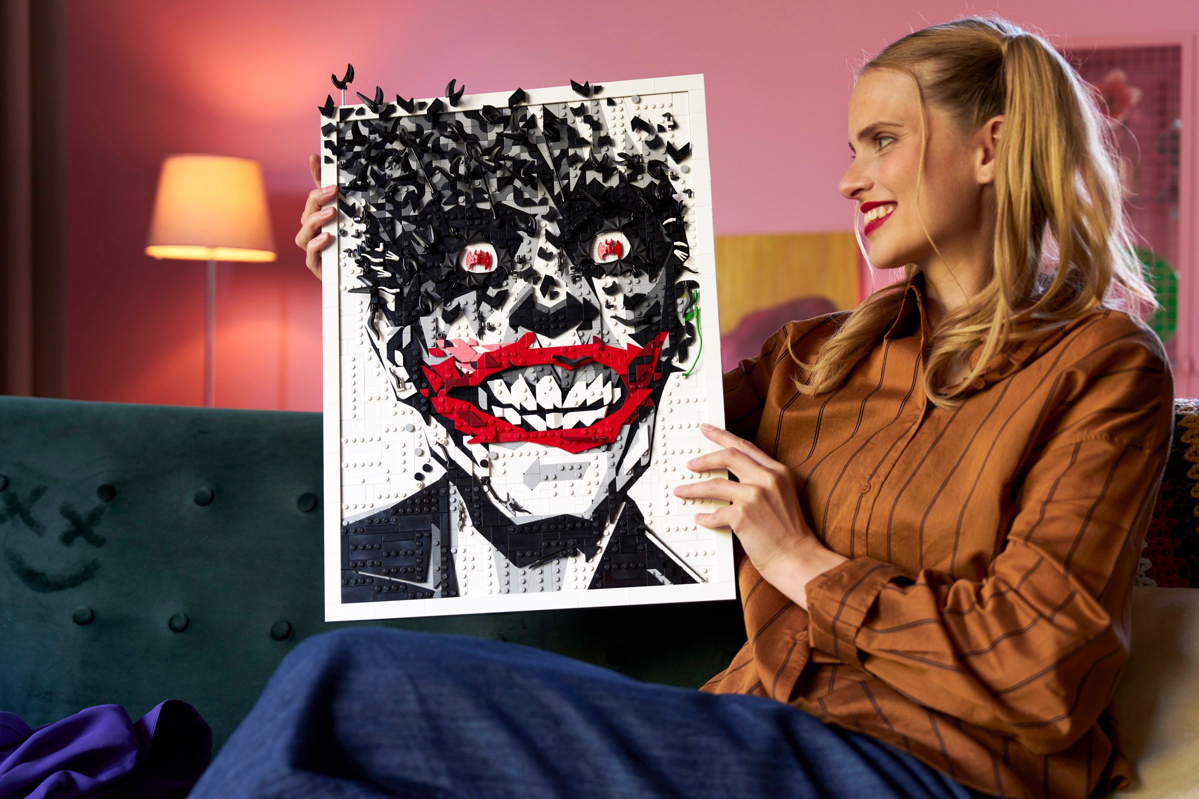 LEGO DC Batman The Joker Wall Art 67012 Lifestyle Photo Scale