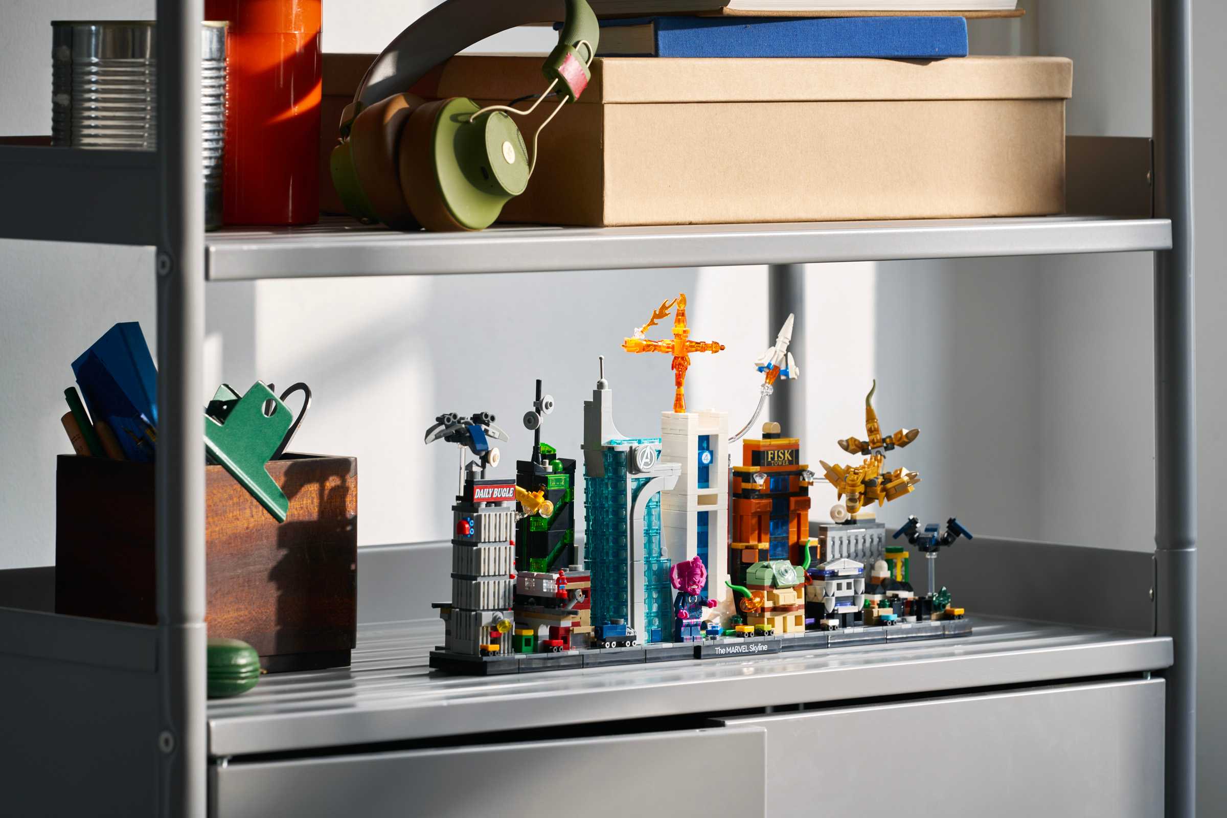 LEGO Marvel Skyline Set 67006 Box Lifestyle Photo Shelf 1