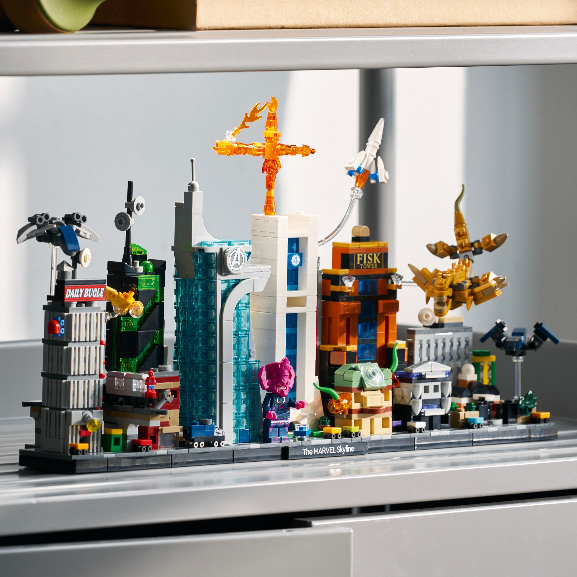LEGO Marvel Skyline Set 67006 Box Lifestyle Photo Shelf 2