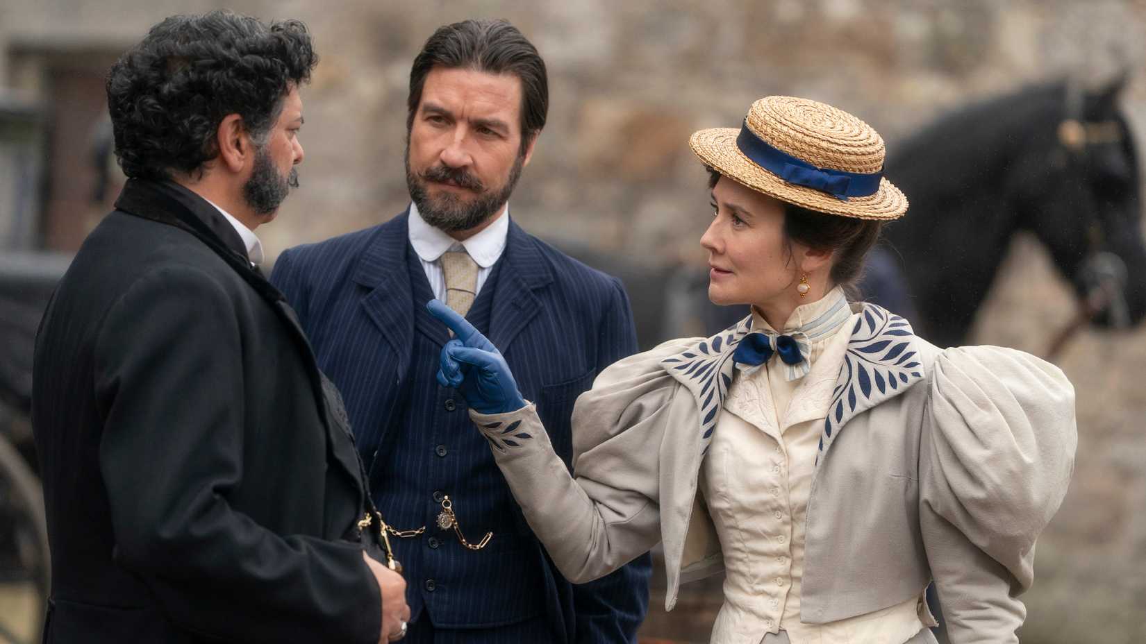 Liam McMahon (Sam Hardacre) and Claire Cooper (Mary Hardacre) in The Hardacres season 2