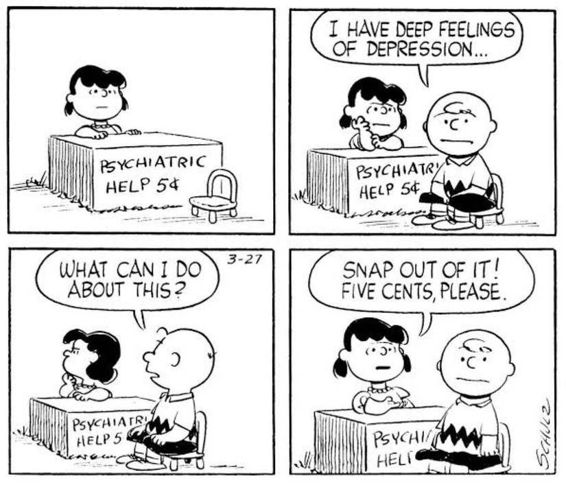 Lucy and Charlie Brown psychiatric booth peanuts