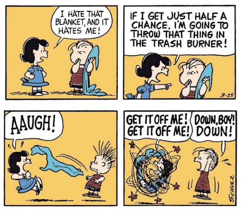 Lucy and Linus and the blankeet peanuts