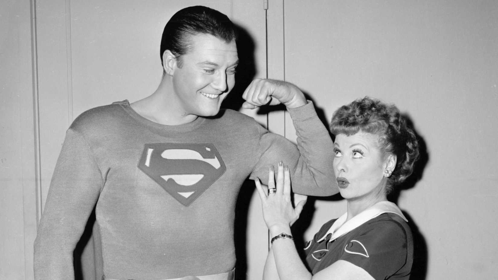 Lucy squeezes Superman's bicept in the I Love Lucy episode Lucy Meets Superman