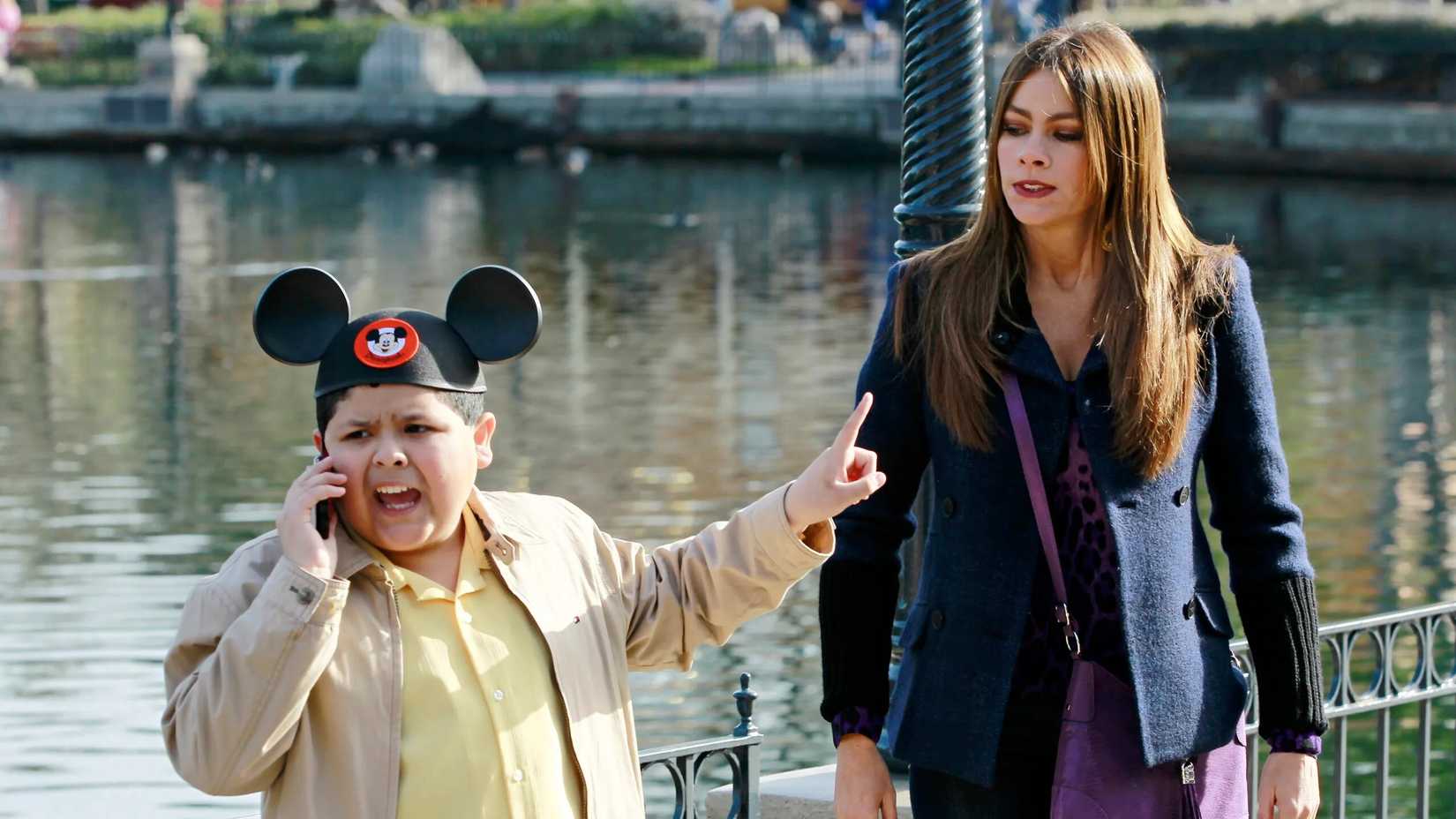 Manny shushing Gloria at Disney in Modern Family