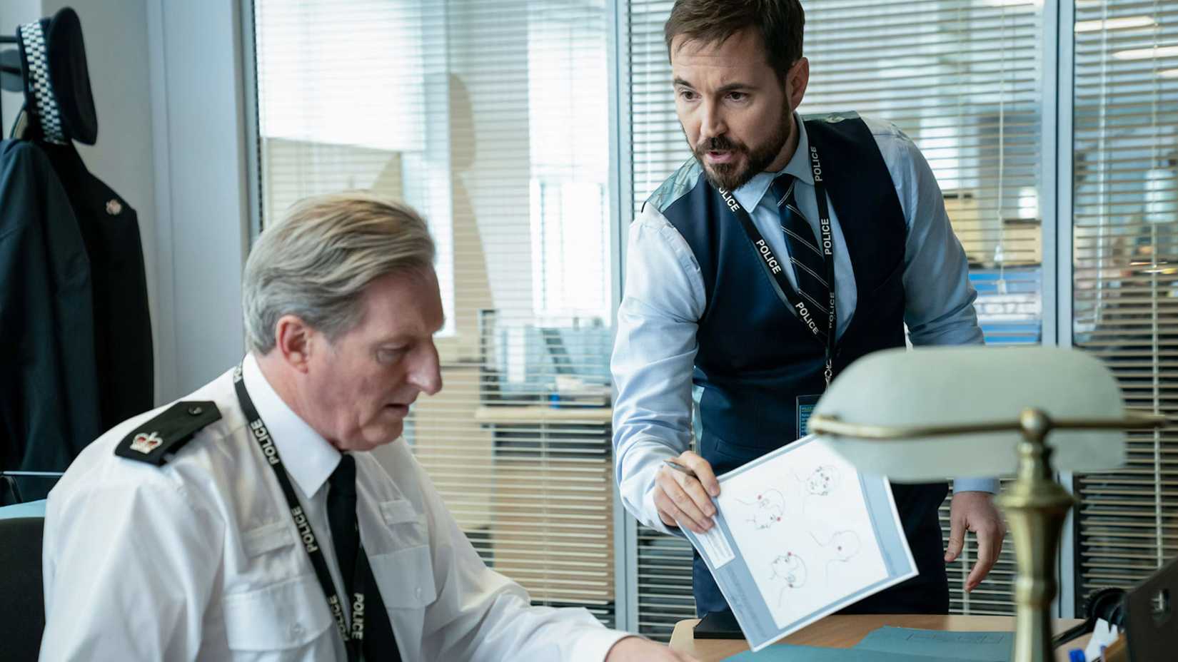Martin Compston and Adrian Dunbar in Line of Duty season 6