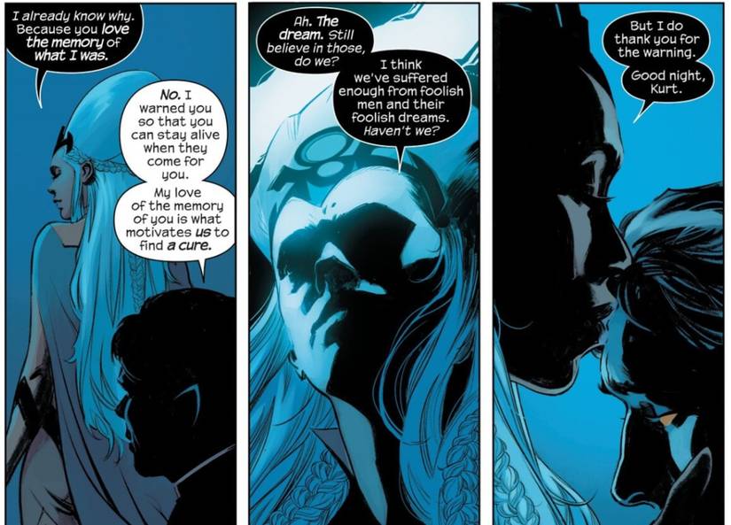 Midnight X-Men #1, Storm and Nightcrawler talk about the dream