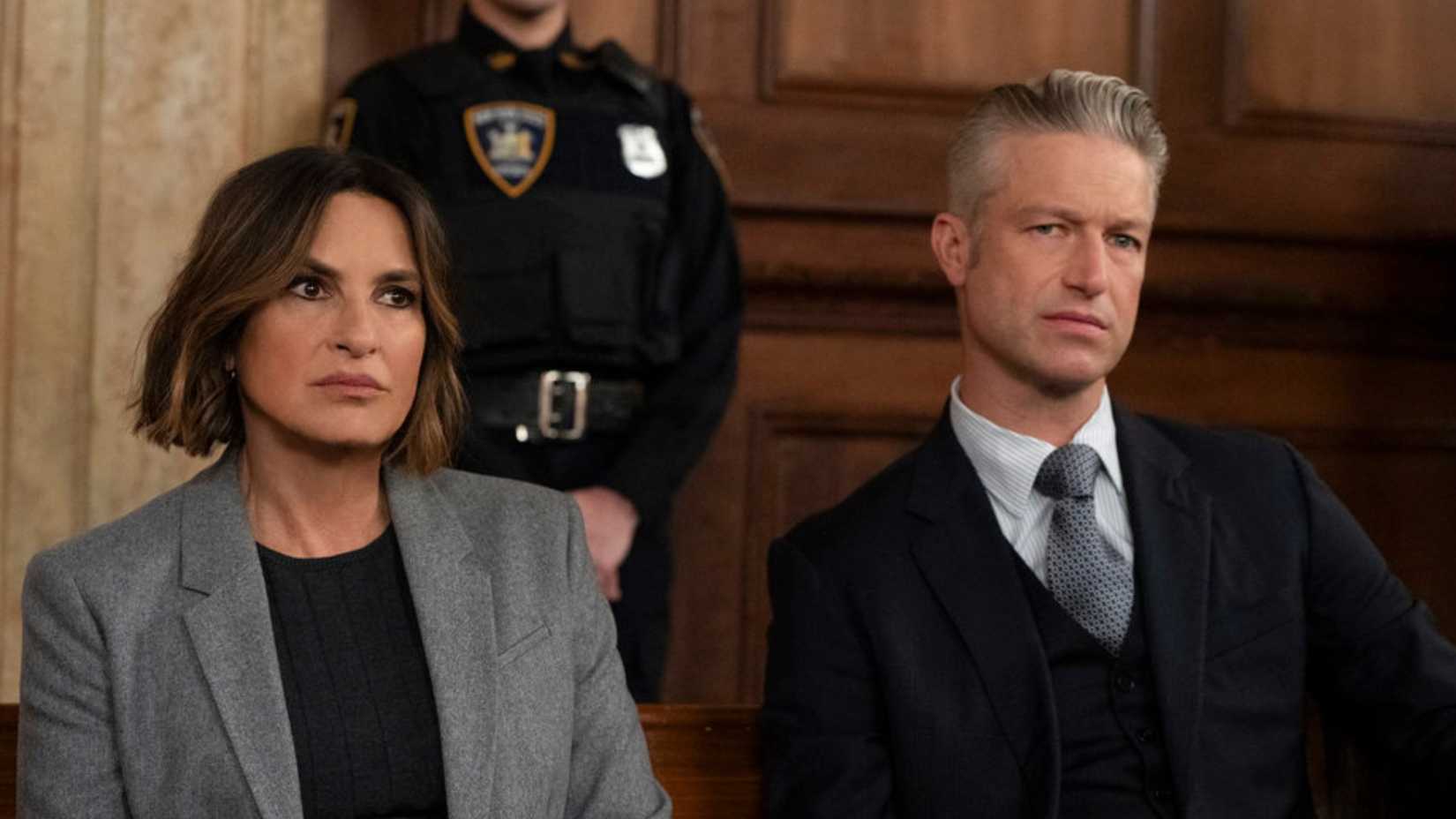 Carisi and Benson in the courtroom in Law & Order: SVU season 28 premiere
