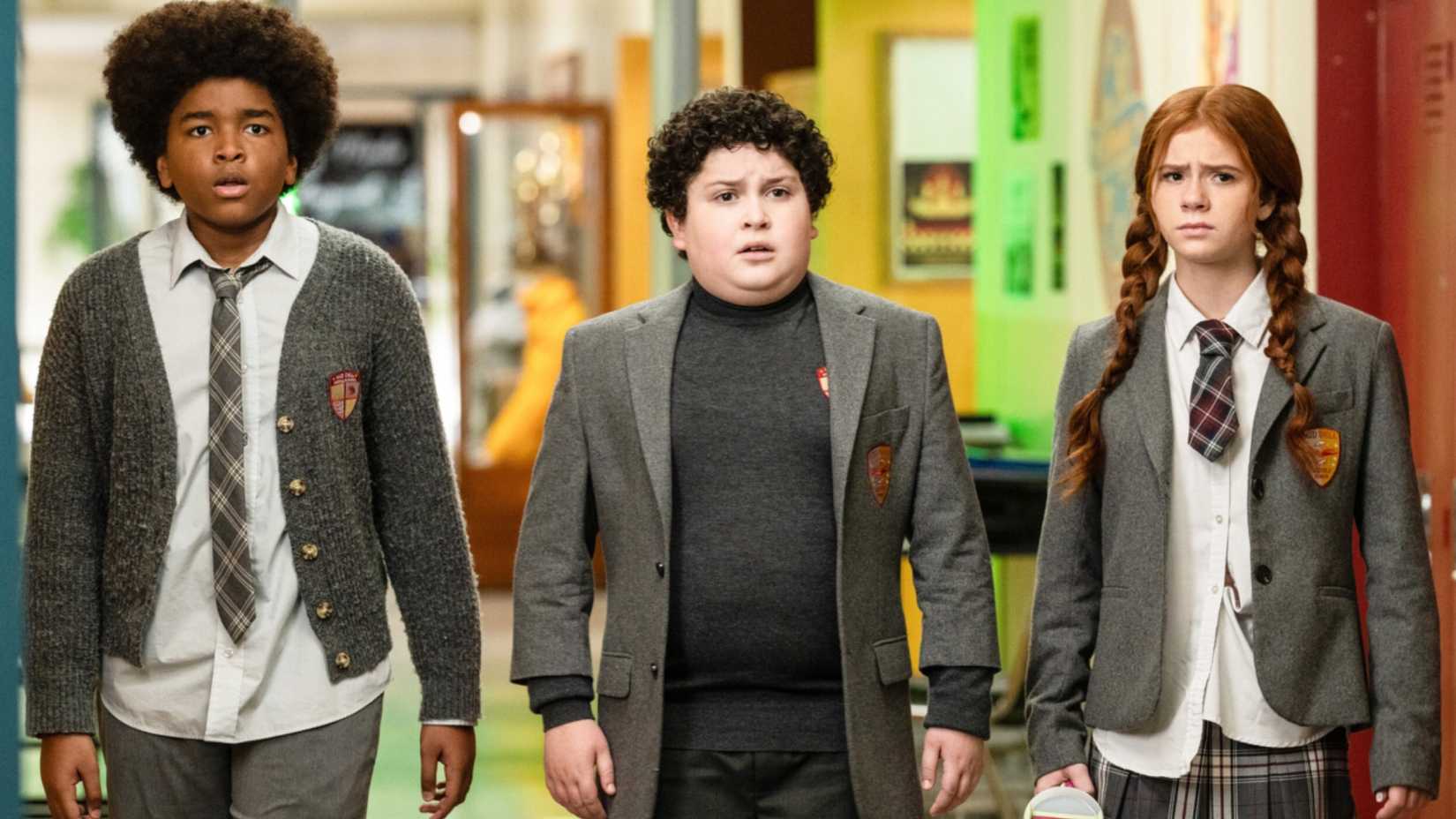 Hero Hunter, Aaron Harris, and Harper Zilmer in Nickelodeon's My Weird School