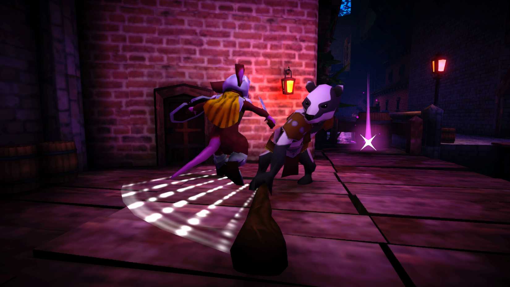 A badger fighting the protagonist in Mouseward.