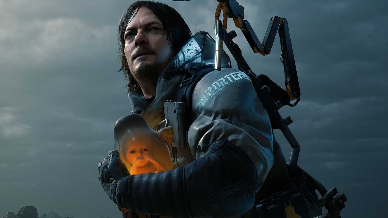 Norman Reedus' Sam Porter Bridges carries a baby in Death Stranding