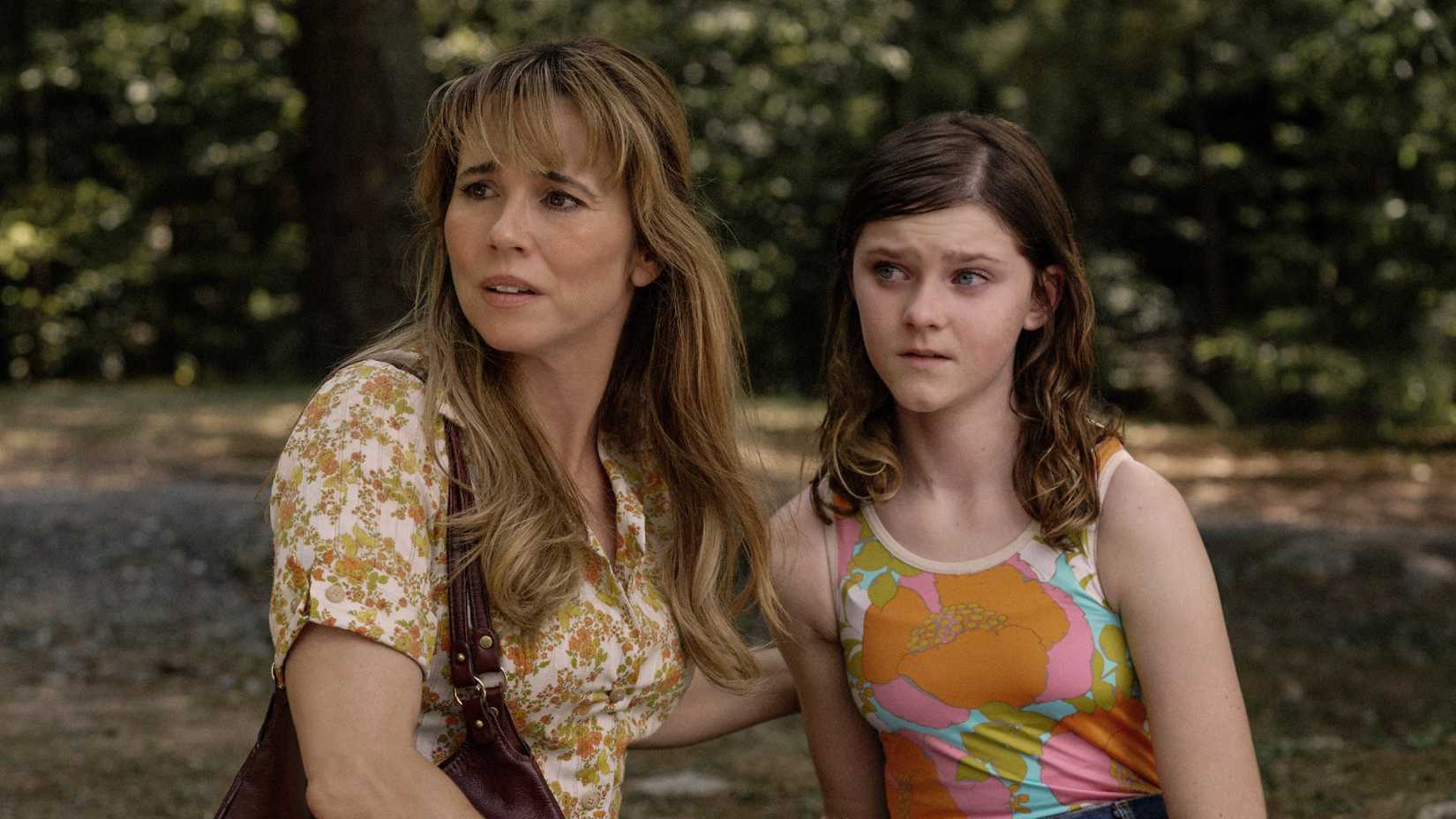 Pamela Voorhees and Grace look shocked in Crystal Lake