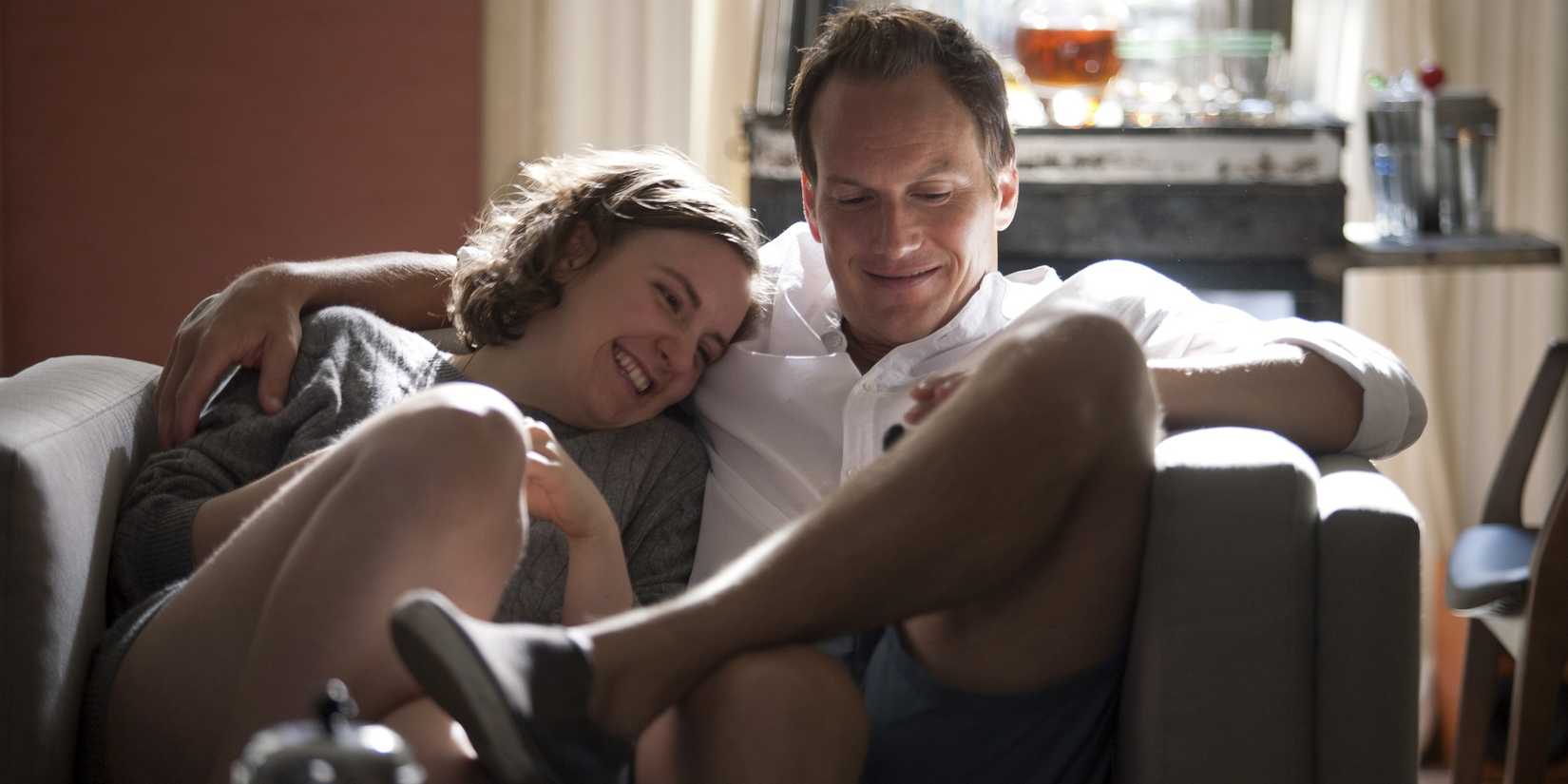 Patrick Wilson and Lena Dunham sit together in Girls