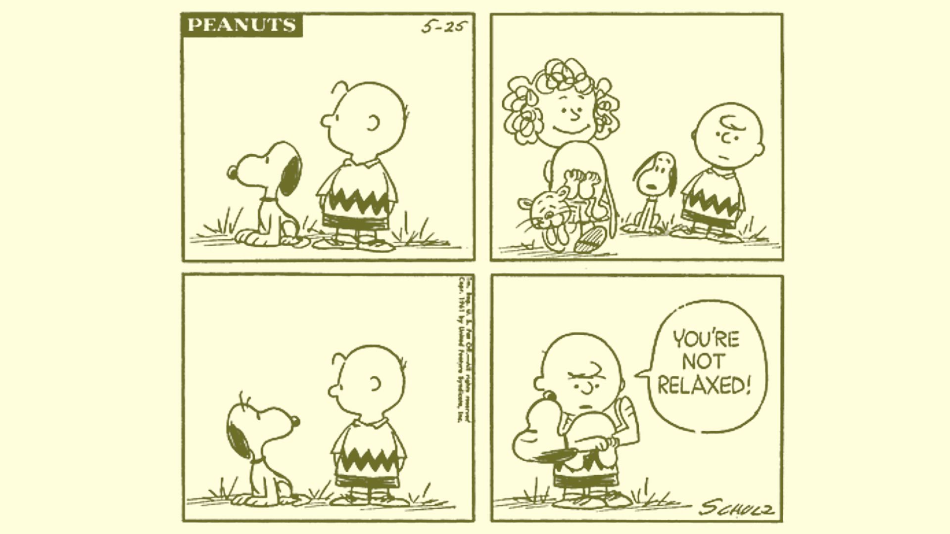 Peanuts Snoopy and Faron the Cat May 25 1961