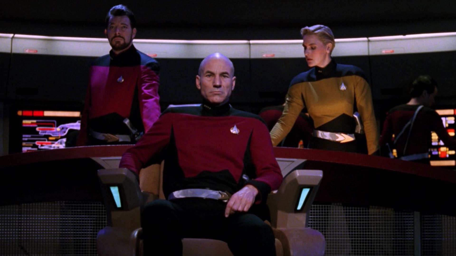 Picard bridge Crew in Yesterday's Enterprise