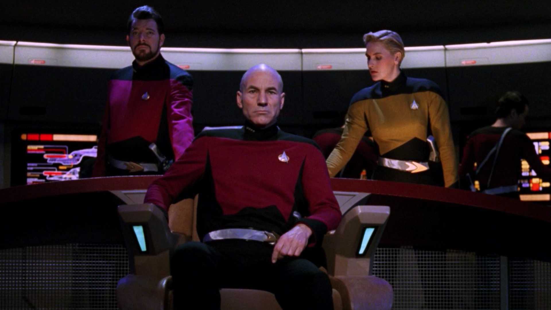Picard bridge Crew in Yesterday's Enterprise