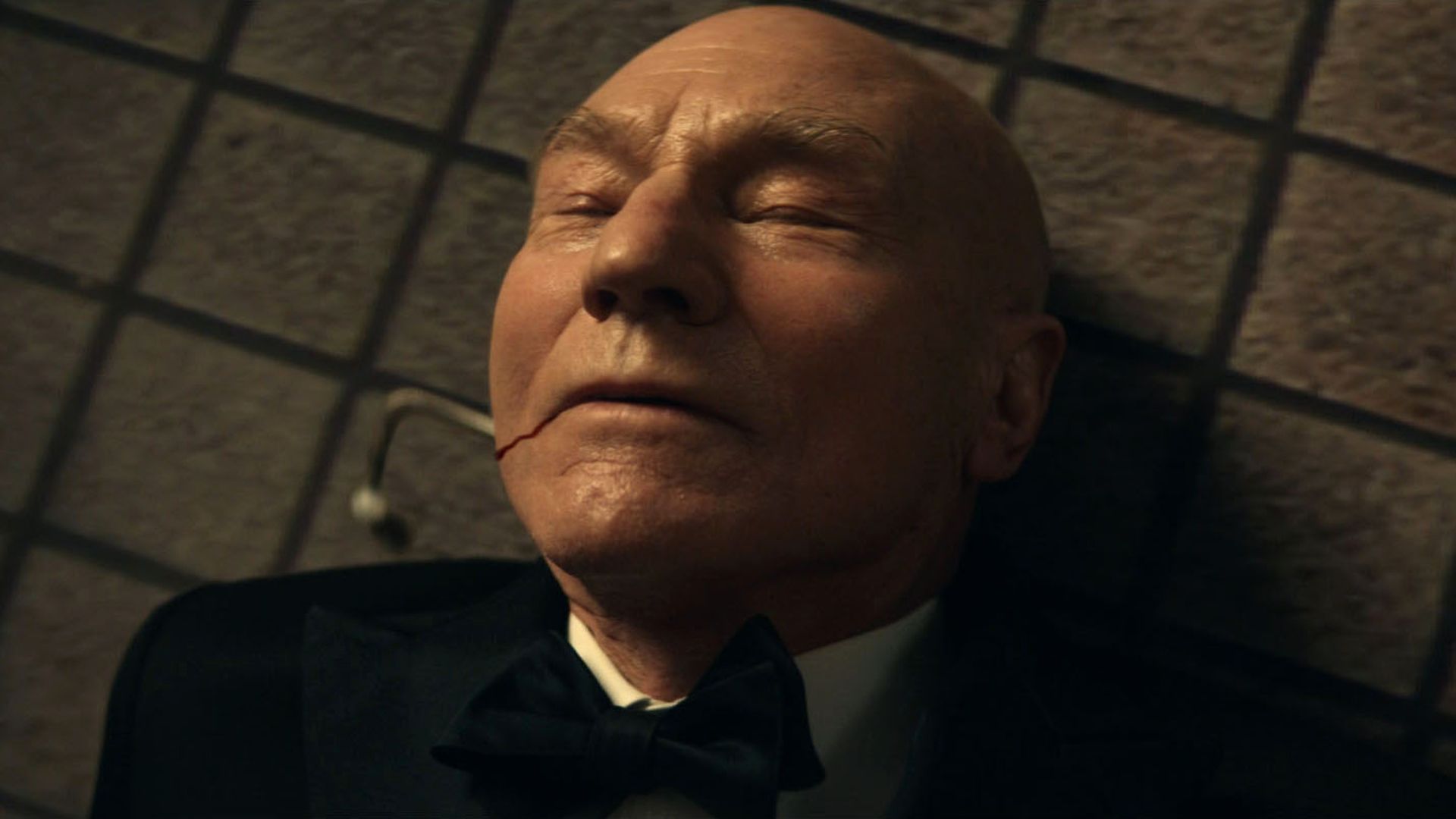 Picard unconscious and bleeding from mouth