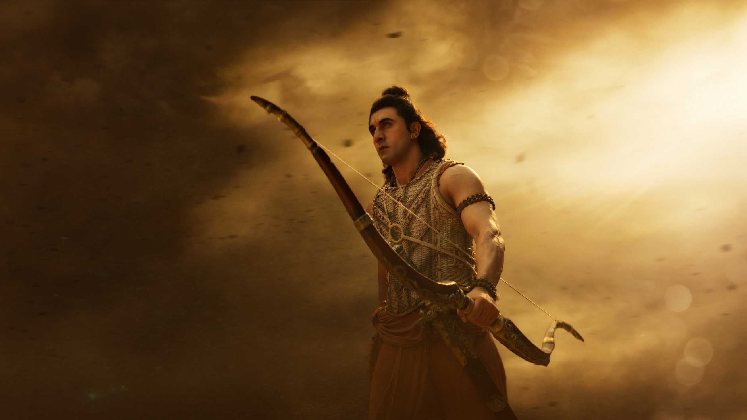 Rama holding his bow amid a storm in Ramayana Rise of a Legend