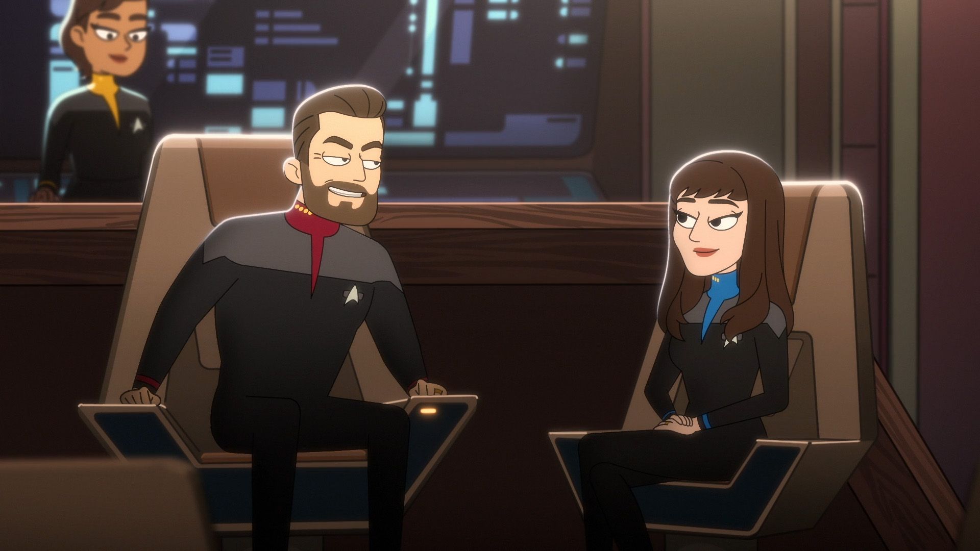Riker and Troi in Star Trek Lower Decks