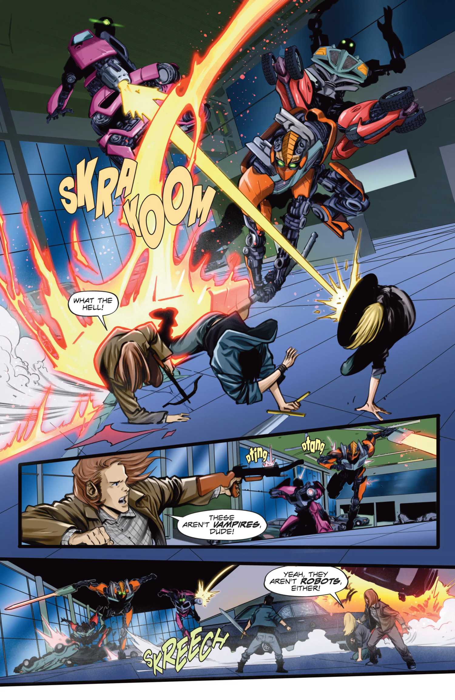 Sam And Dean Winchester fight their father's robots in Dynamite's Supernatural #7