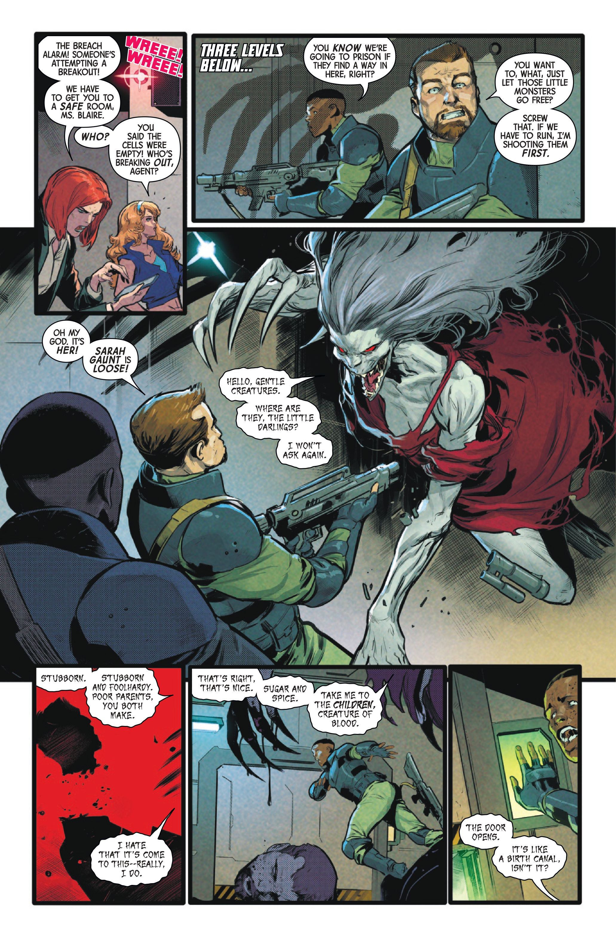 Sarah Gaunt attacks agents in The Uncanny X-Men #37