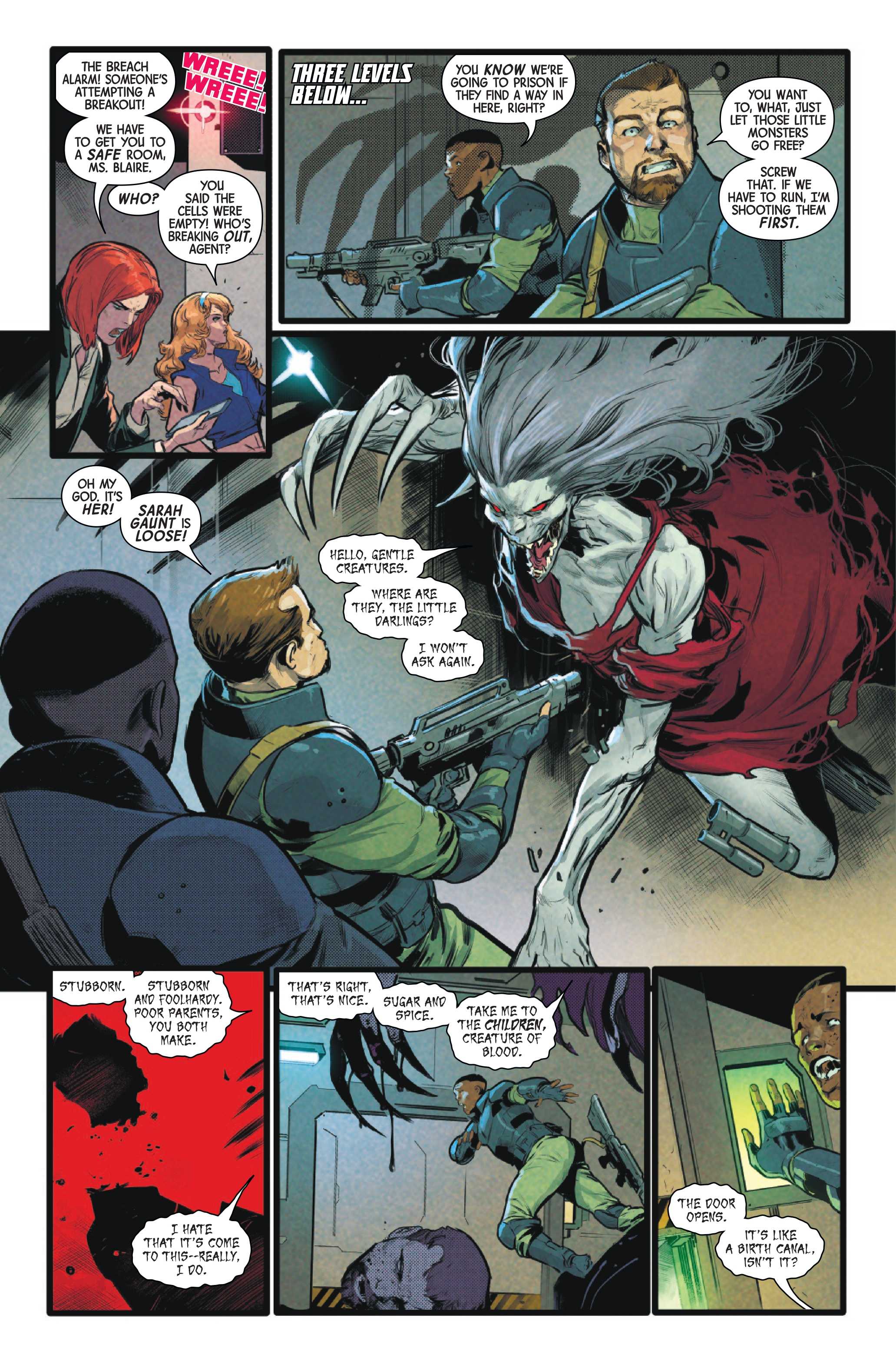 Sarah Gaunt attacks agents in The Uncanny X-Men #37
