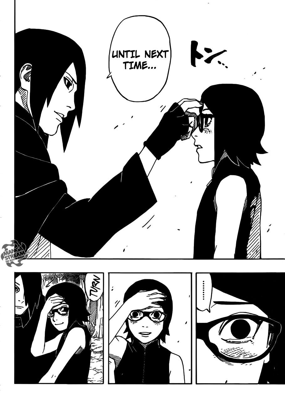 Sasuke saying goodbye to Sarada in Naruto