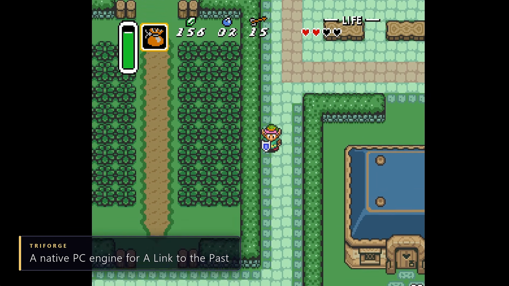 Image shows an enhanced PC port of A Link to the Past