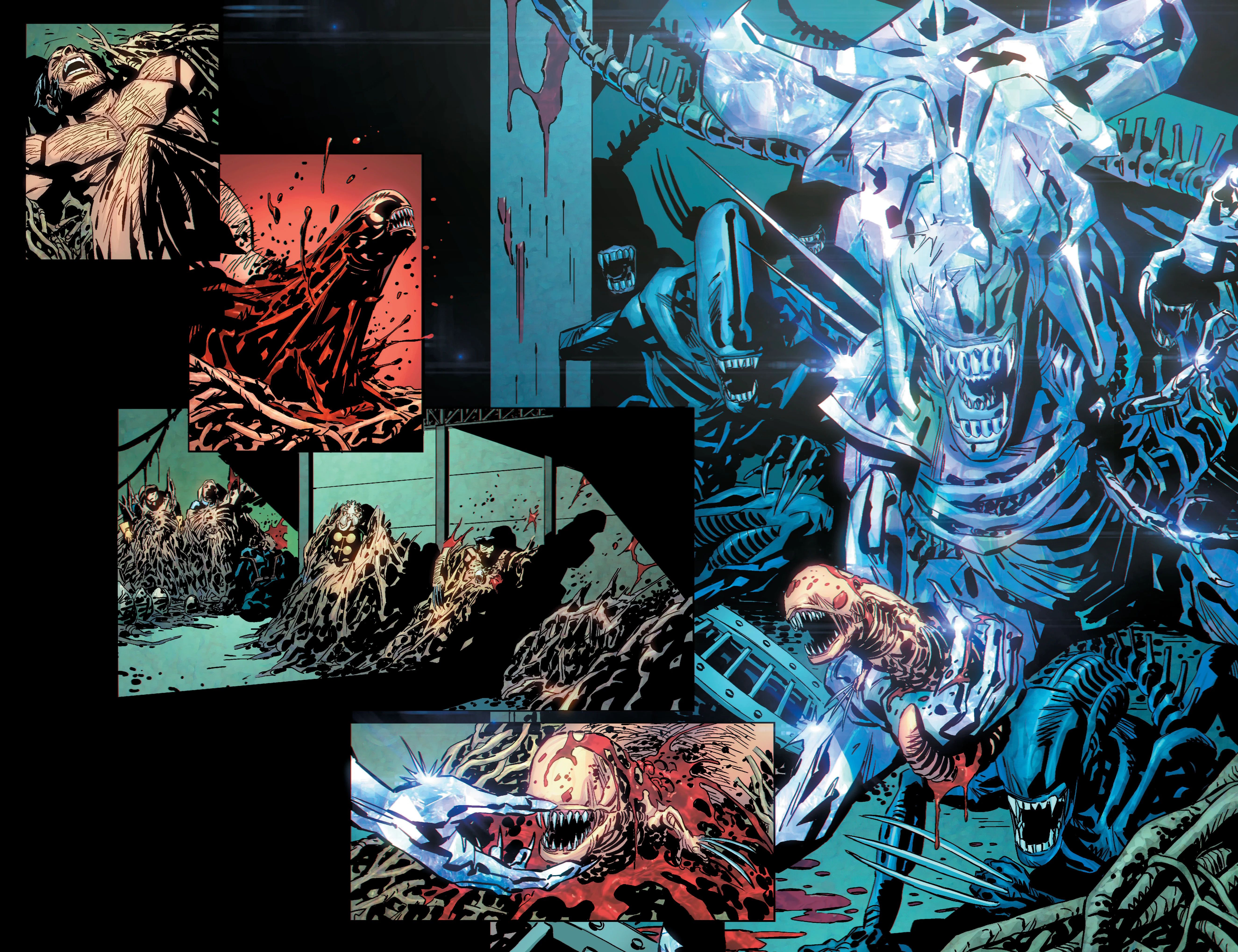 Sevaral Xenomorphs unveil their mutant powers in Alien vs X-Men #1