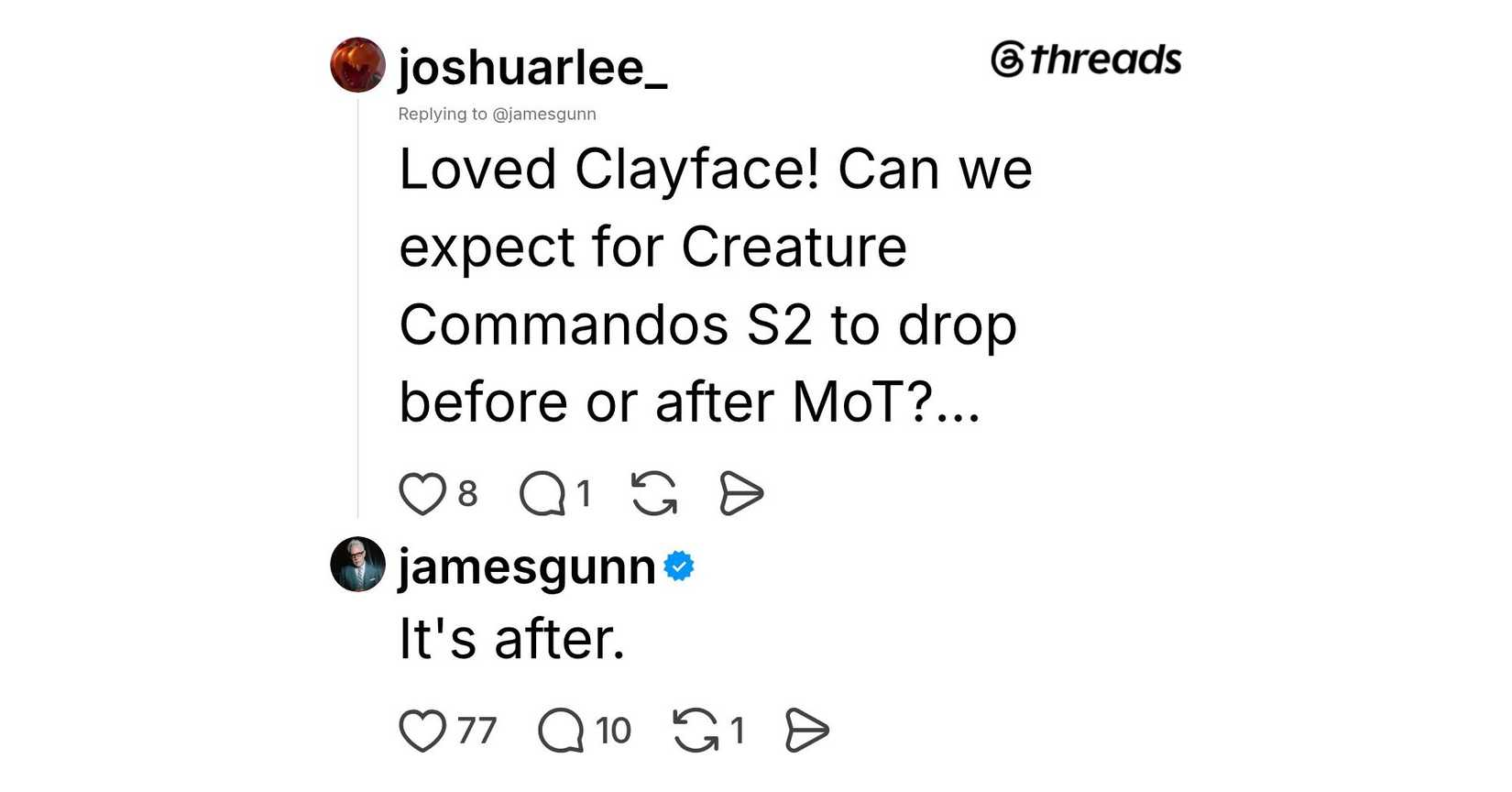 James Gunn threads Creature Commandos screenshot.