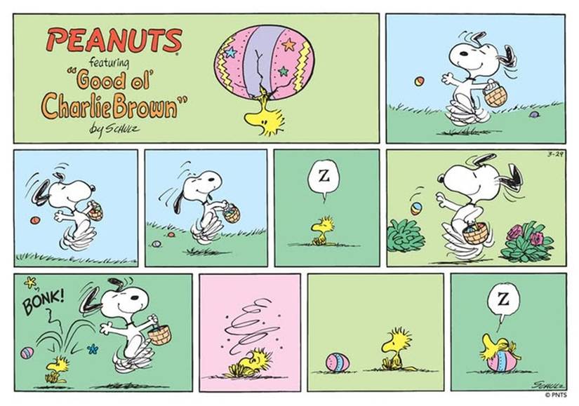 Snoopy, in his alter ego as the Easter Beagle